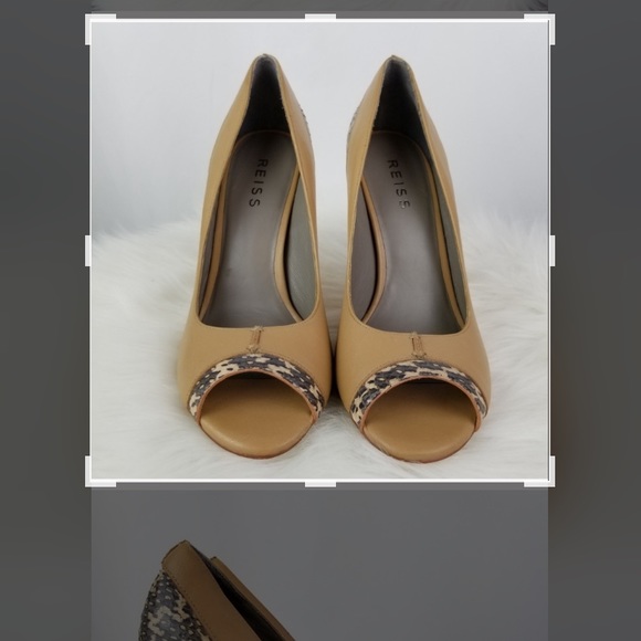 New Reiss Leather Snakeskin Shoes 4.75 heels - Picture 3 of 7